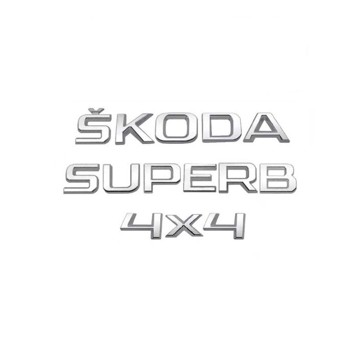 Set embleme SKODA SUPERB 4x4 / emblema stema sigla sticker inscriptii