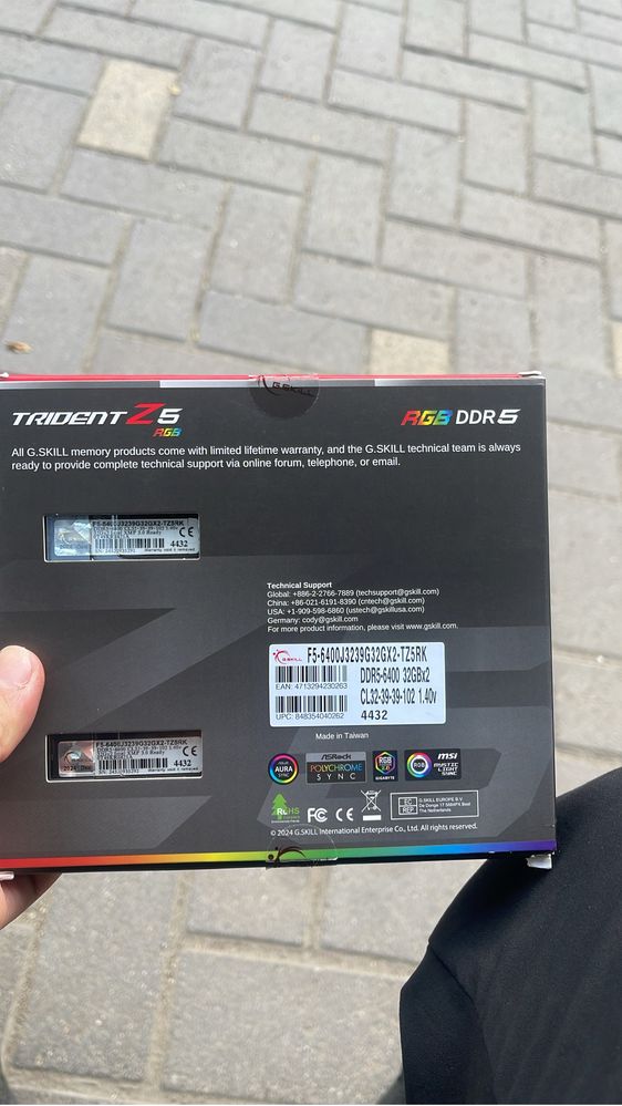 Оперативная память Озу G skill trident Z5 rgb ddr5 6400mhz SL32-39-39