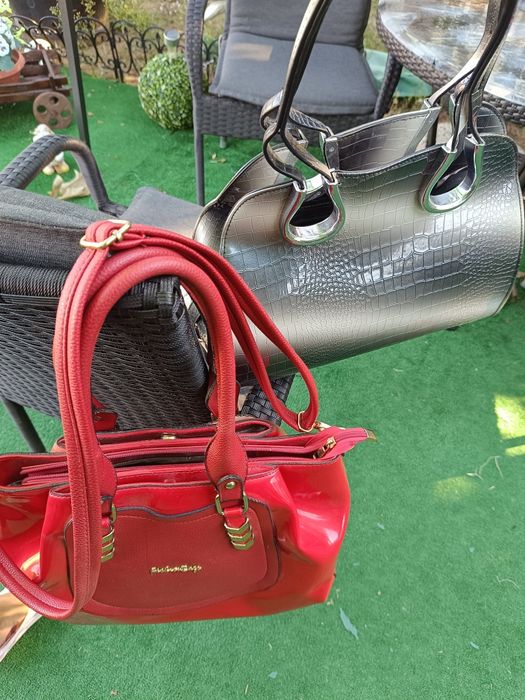 Големи дамски чанти лачени