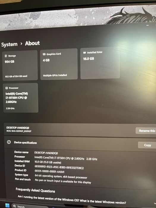Laptop Asus Rog Strix