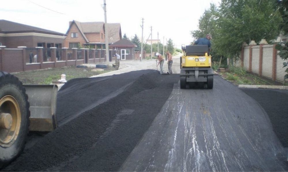 Асфальтирование, благоустройство, брусчатка, бордюры