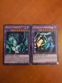 Yu-Gi-Oh карти Dark Magician the dragon knight и Amulet dragon