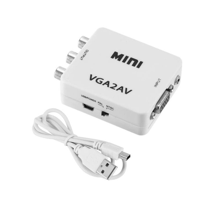 АКТИВЕН преходник от VGA към AV, RCA (чинчове) + Гаранция