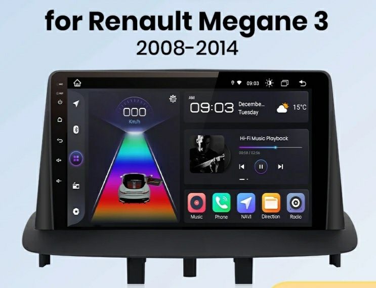 Navigatie Android dedicat Renault Megan 3 (2009-2015)