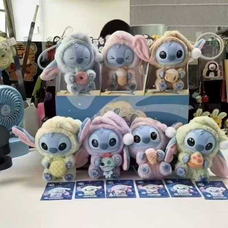 Stitch MINISO DISNEY и LABUBU POPMART плюшен ключодържател Стич Лабубу