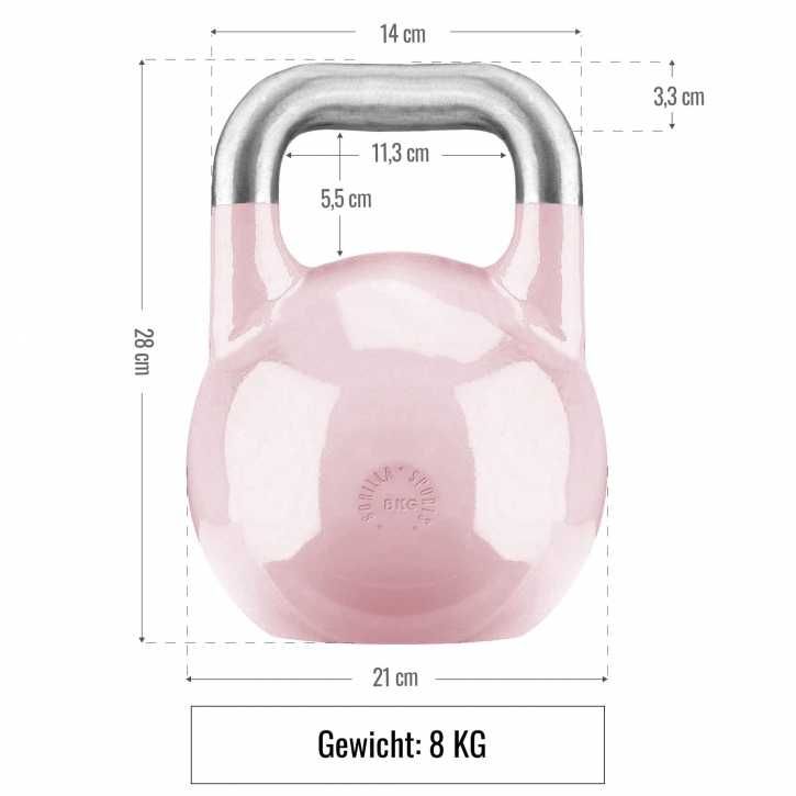 Kettlebell de Competiție - 8 KG, Roz