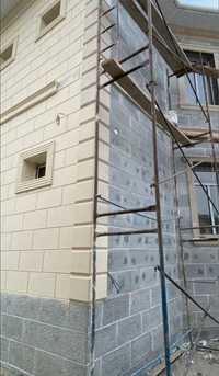 Фасадные панели из бетона под травертин
