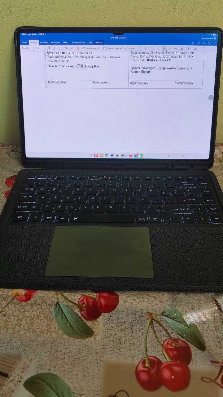 Samsung TabS10 Ultra plansheti + Klavitura + chexol + fast charger 2 m