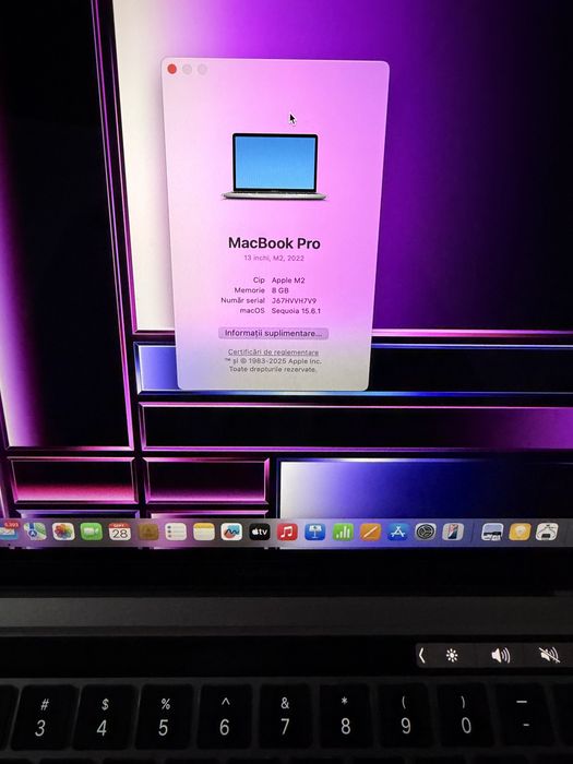 Macbook pro m2 2022 256gb  13”  impecabil