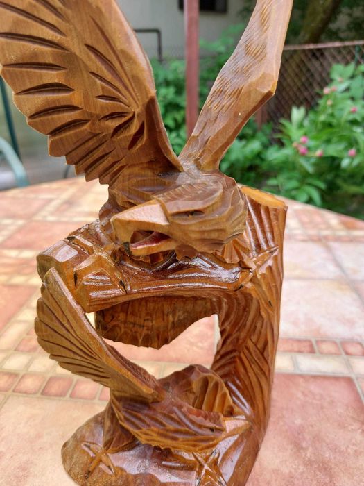 Statueta vultur , vulturi - lemn sculptat 40 cm inaltime