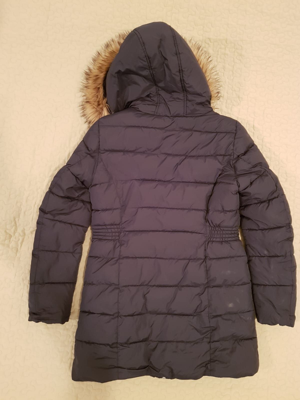 Geaca iarna cu gluga, bleumarin
