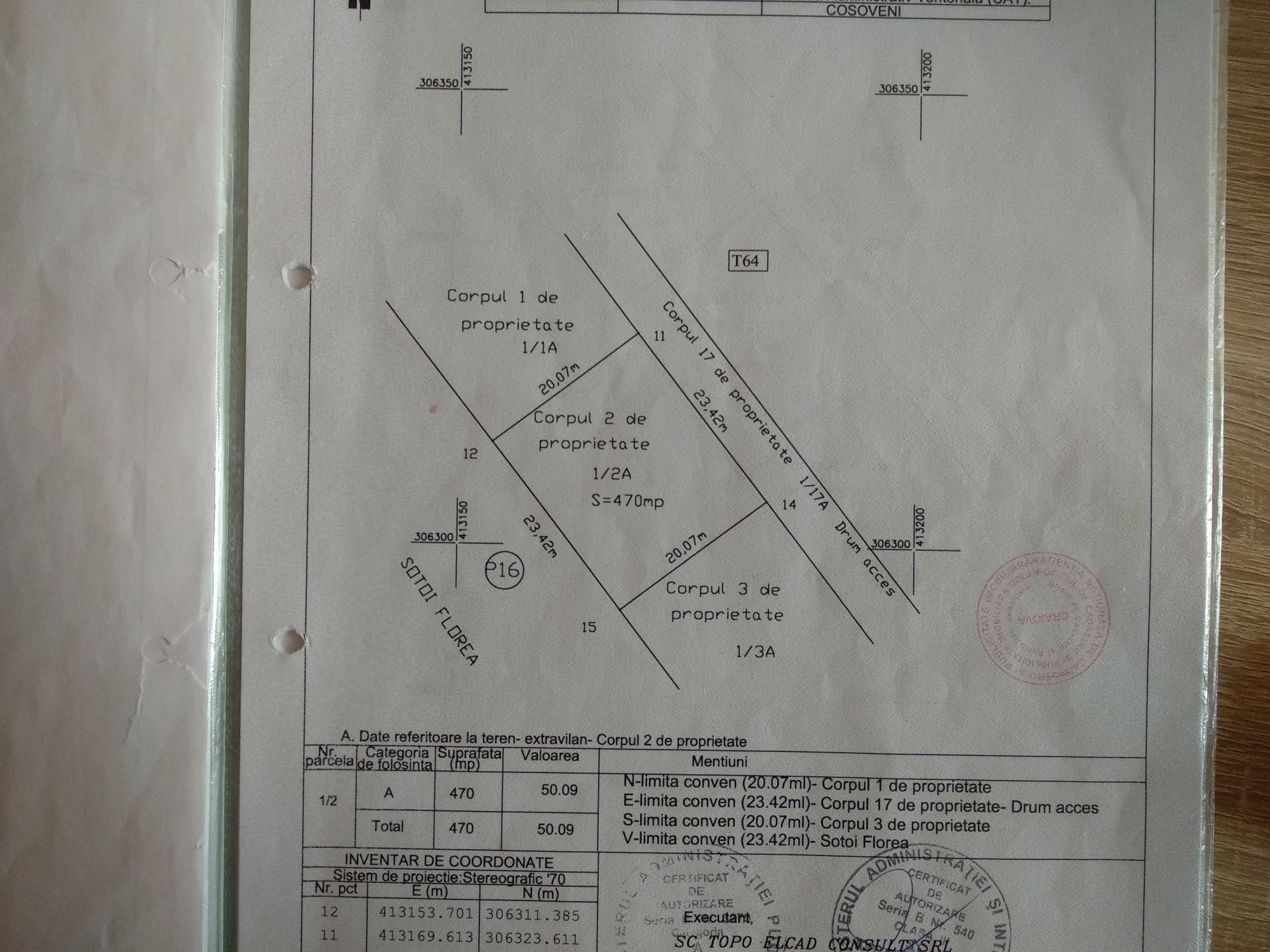 Parcele 470mp teren intravilan Coșoveni (Cârcea) Rate cu avans 30%