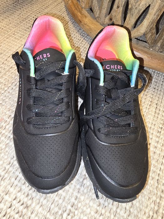 Cizme piele Geox marime 35, Adidasi fete Skechers, marime 35