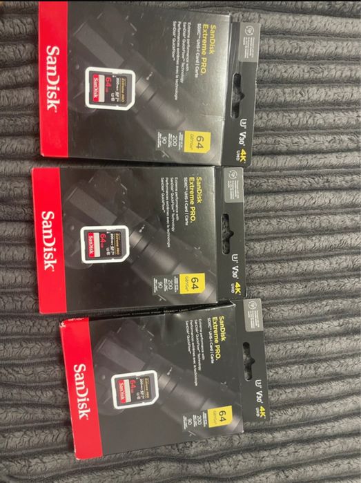 card SanDisk extreme pro 64gb 200mb/s uhs-i V30 4K – nou sigilat