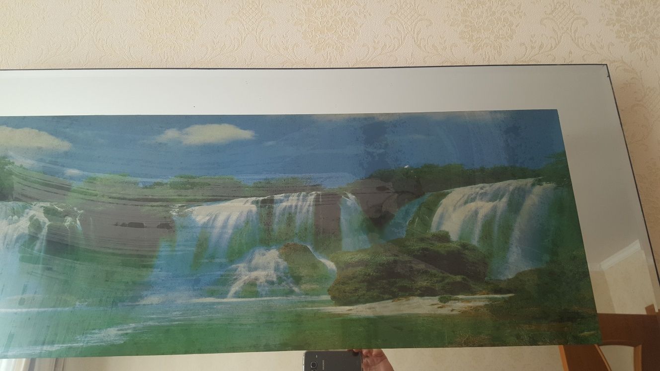 Картина зеркальная Водопад  с  подсветкой