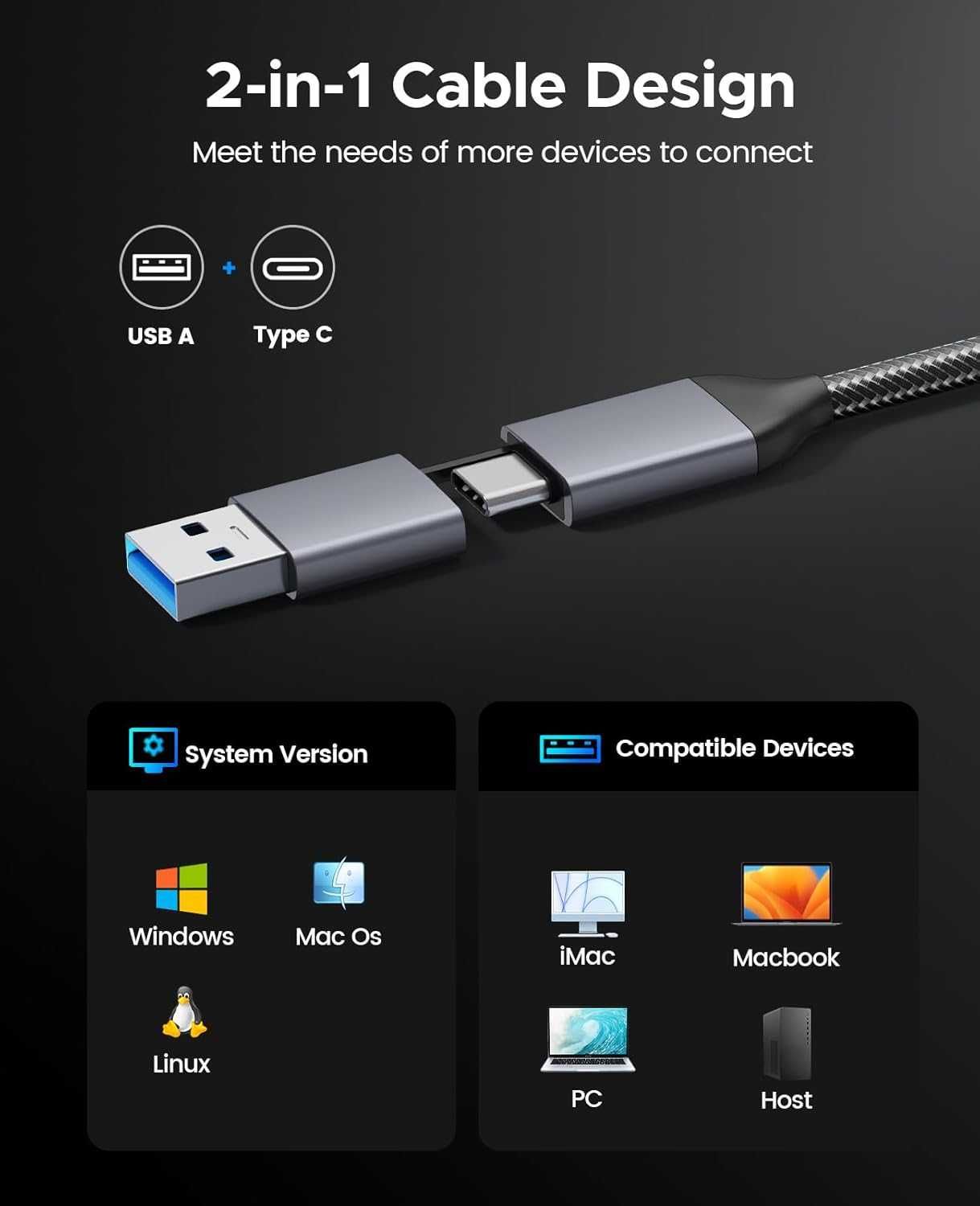 ORICO USB3.2 DisplayLink докинг станция  4K 60Hz за M1/M2/M3