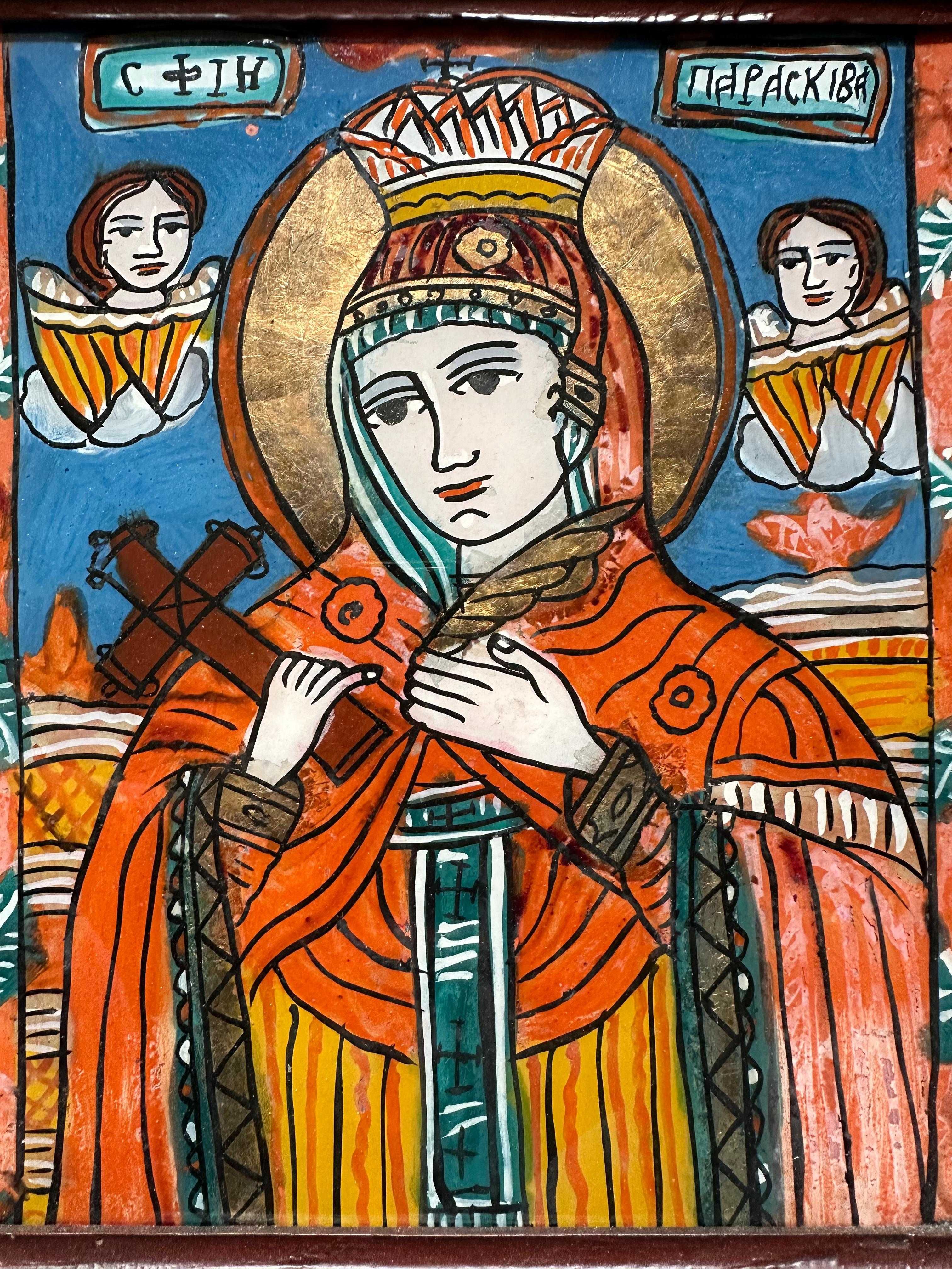 Icoană pe glajă „Sf. Parascheva”, at. din Șcheii Brașovului,  sec. XIX