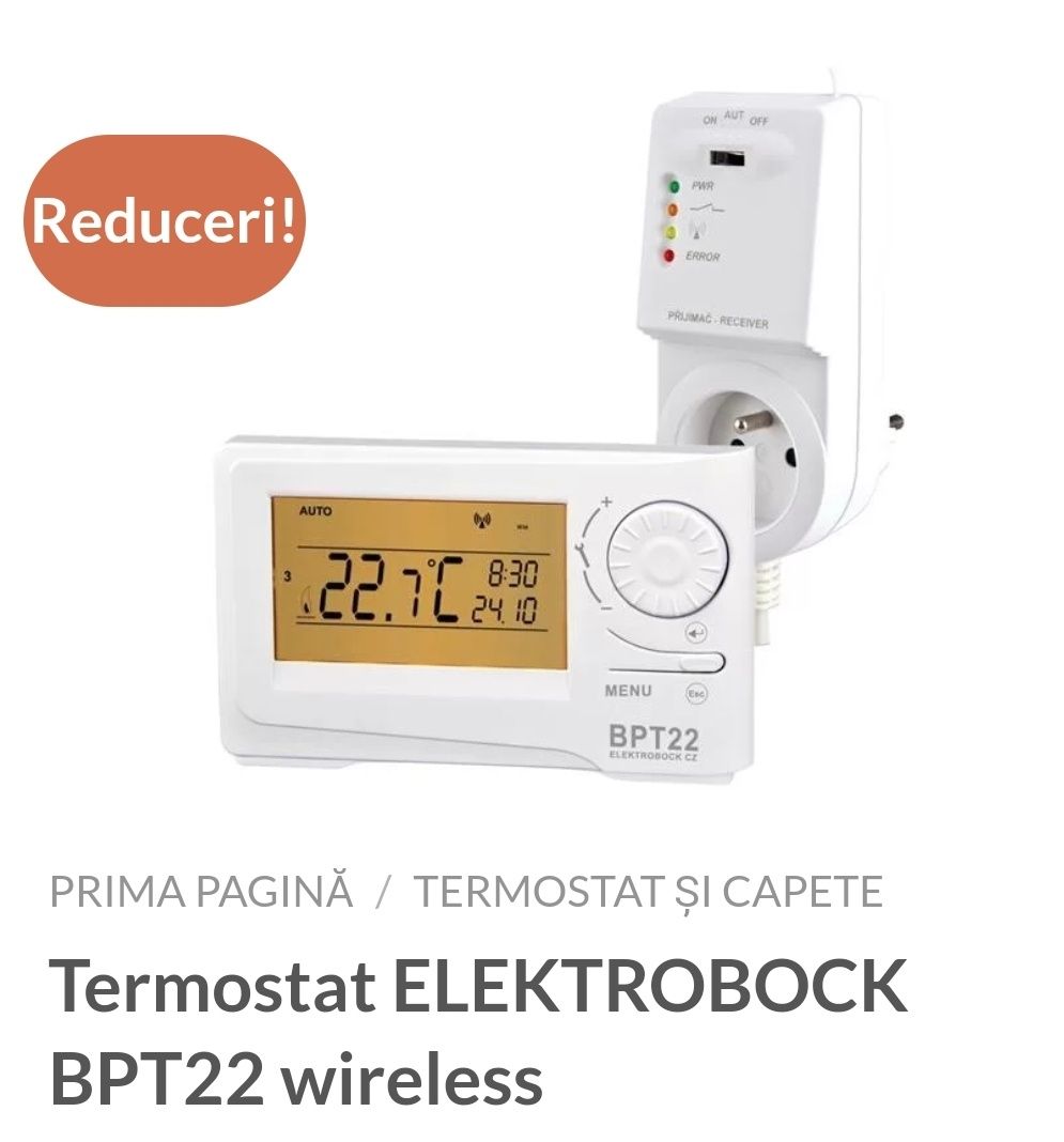 Termostat Electrobock BTP22 wireless