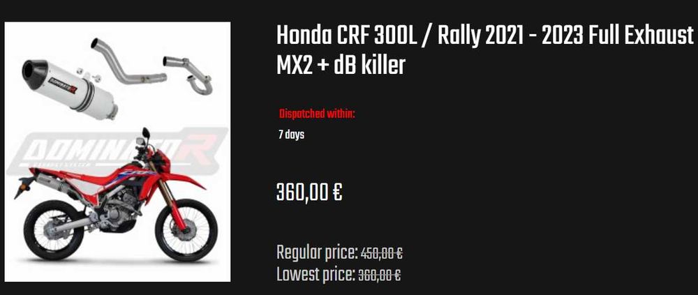 Изпускателна система HondaCRF300L/Rally 2021-23 Silencer MX2+dB killer