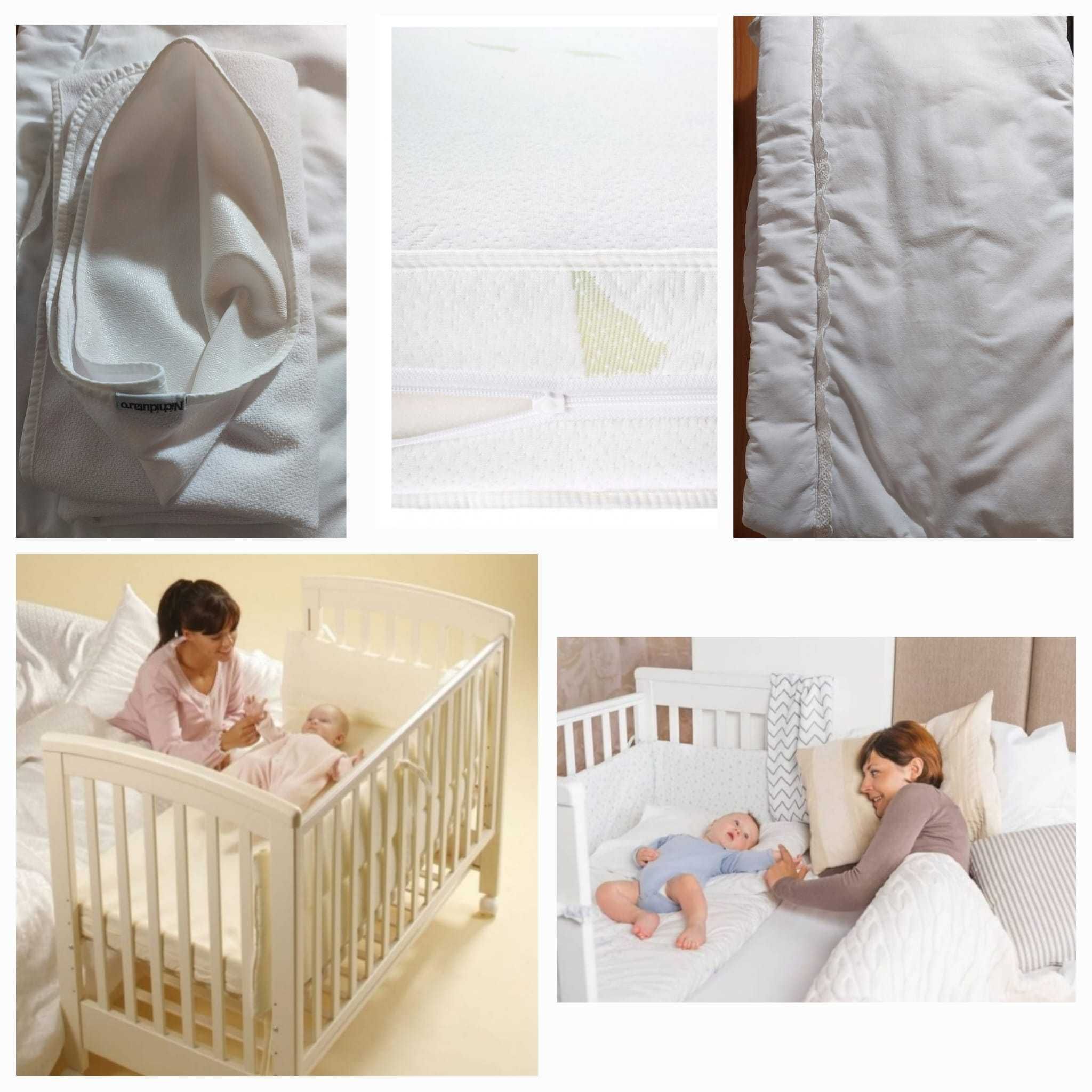 Patut co-sleeping, alb Treppy Dreamy + saltea cocos+ cadouri