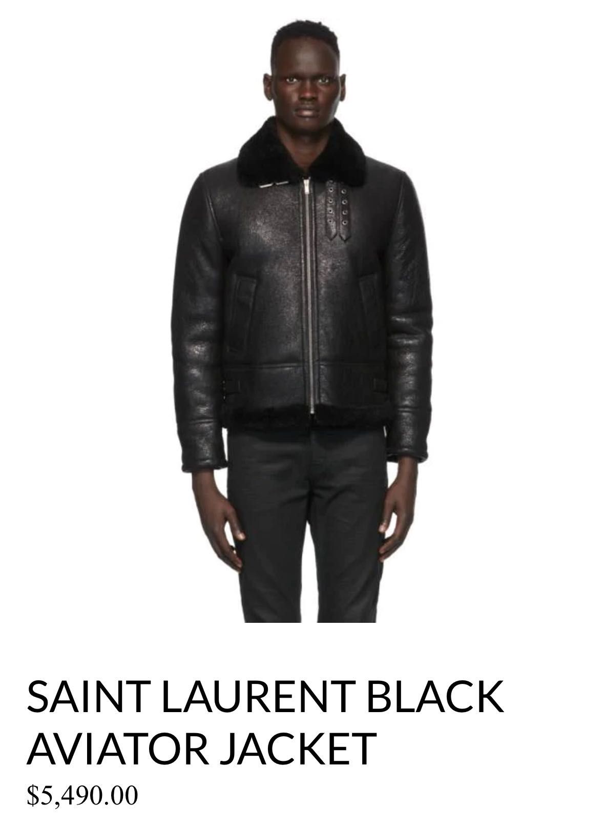 Saint Laurent black Aviator jacket