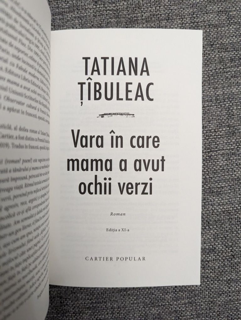 Carte Vara în care mama a avut ochii verzi - Tatiana Țîbuleac