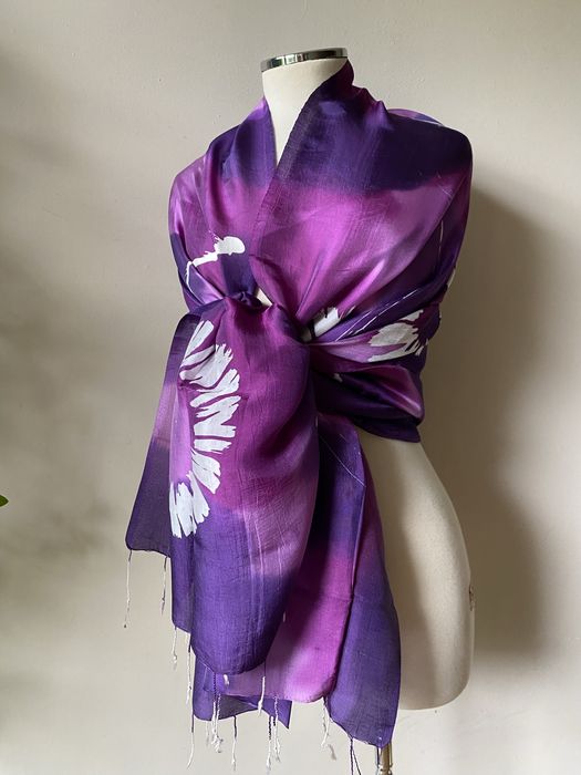 Лилав шал от кашмир, коприна, пашмина/ различни видове