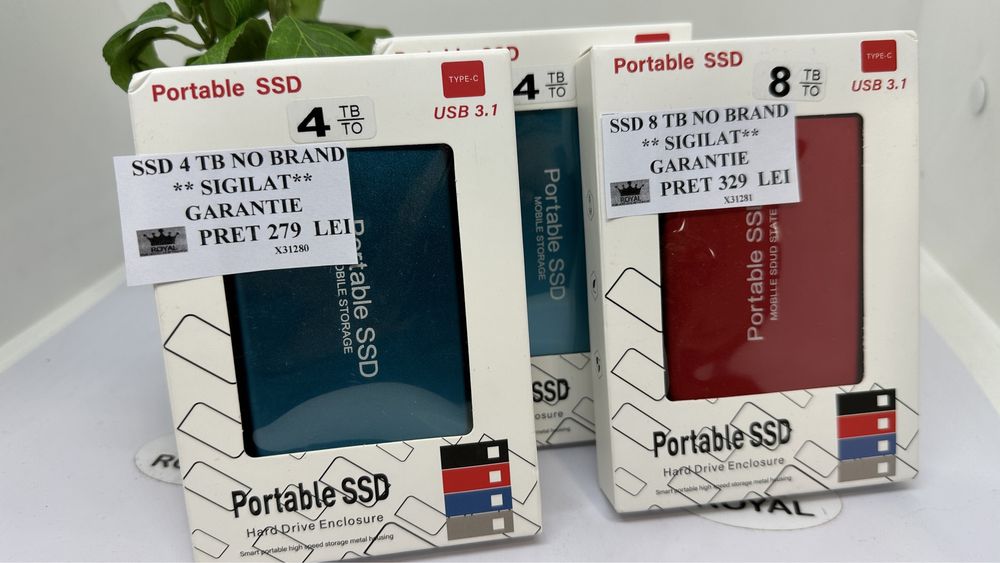Amanet ROYAL : SSD Portabil 4TB 8TB / Sigilate / Garantie
