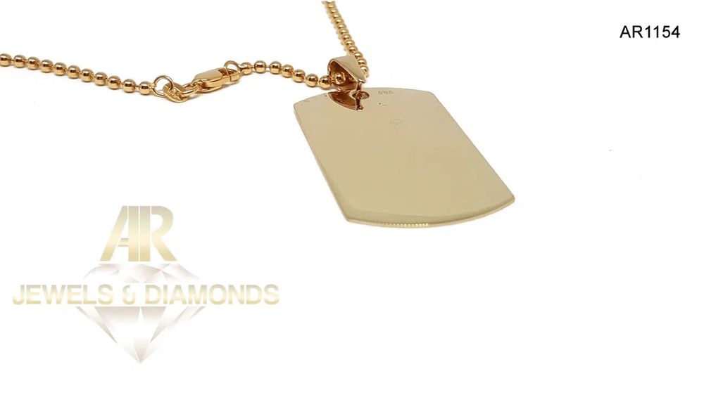 Lantisor 60cm Aur 14K cu pandantiv Army [AR1154]