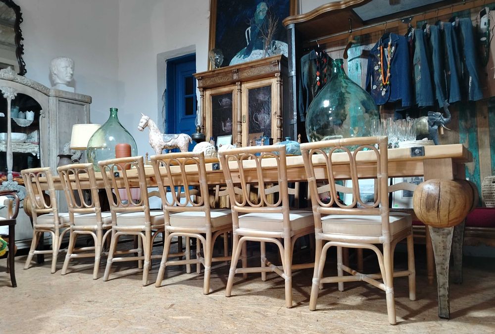 Masa consiliu (evenimente) din lemn masiv vechi, stil industrial