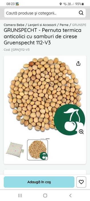Pernuta termica anticolici cu samburi de cirese