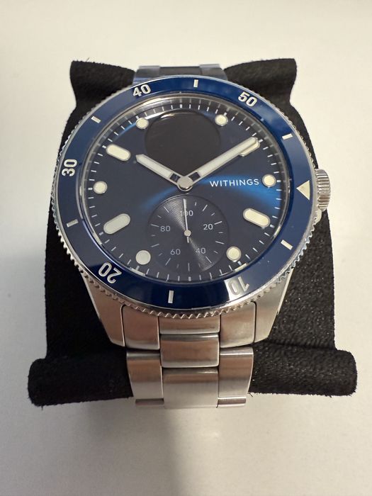 Withings Scanwatch Nova Blue - Ceas inteligent hybrid, 42mm