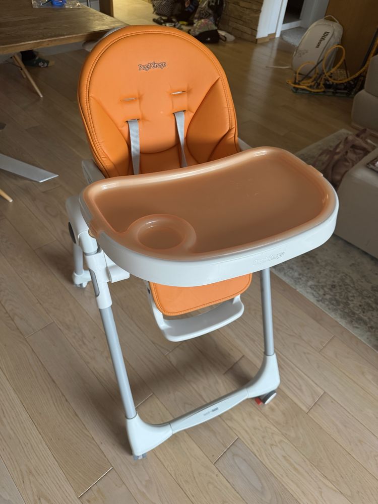 Детски Стол за хранене Peg Perego - Prima Pappa Follow Me, Arancia