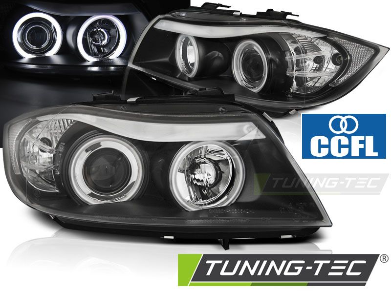 Faruri BMW E90/E91 03.05-08.08 angel eyes CCFL negru