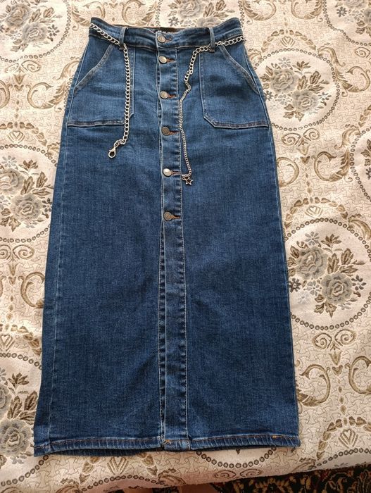 Юбка джинсовая длинные