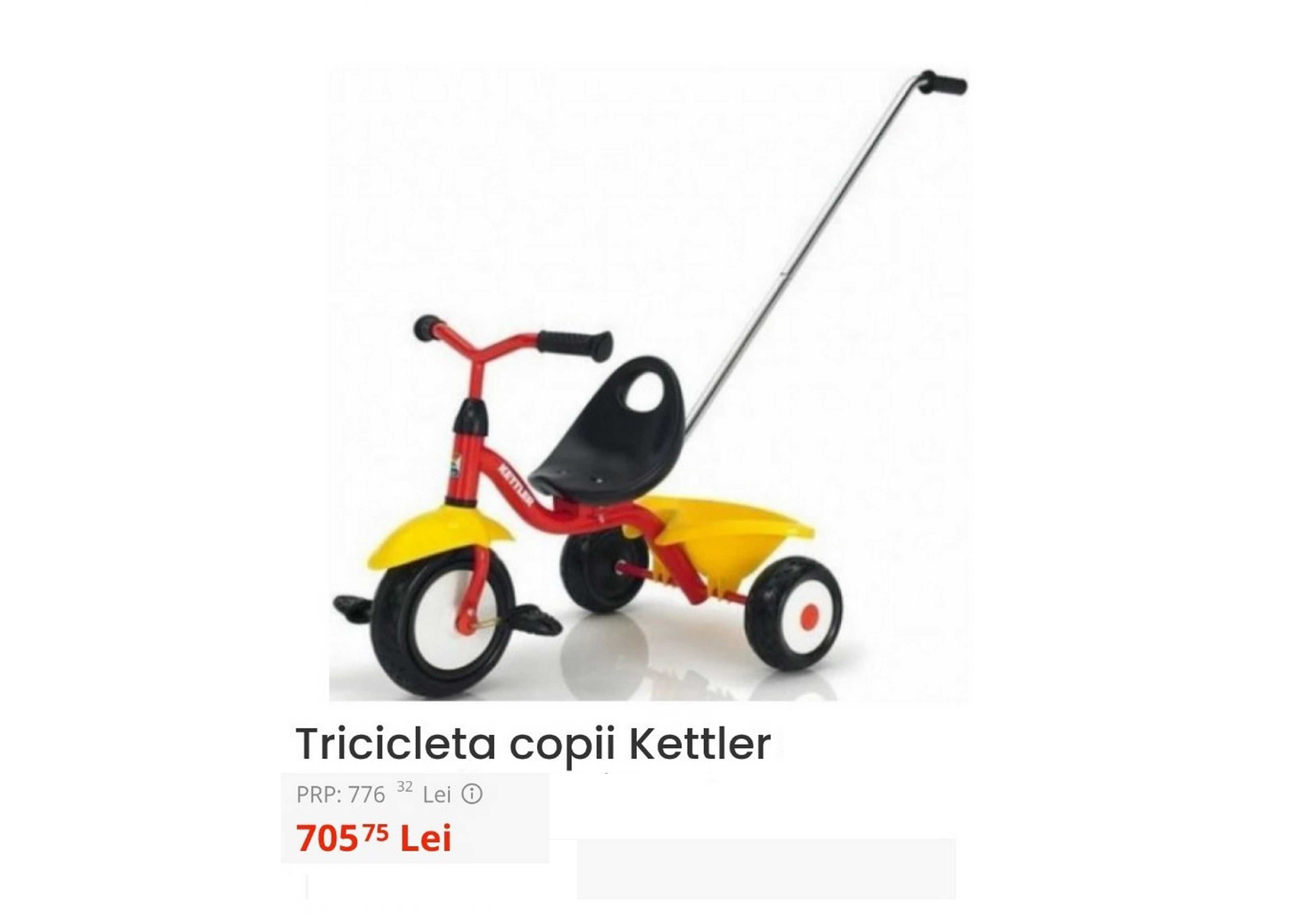 Tricicletă pentru copii Kettler - roșu cu galben