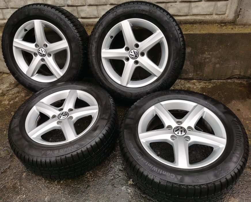 jante VW + anvelope iarna Continental 215 60 R16 ; profil 8mm; DOT2221