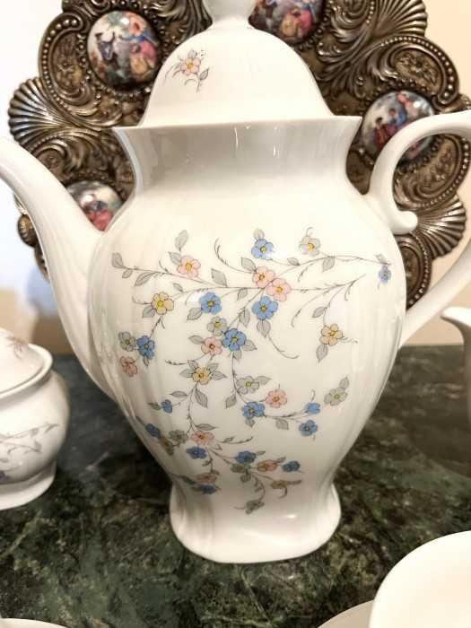 Elegant serviciu cafea-Seltmann Bavaria-Flori de primavara-Germania