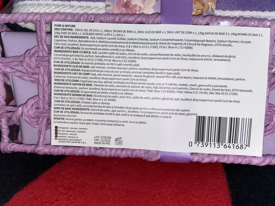 Set Cadou Spa Pure & Nature 8 piese.