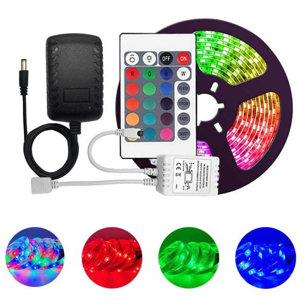 Лента с RGB LED диоди и дистанционно управление 5 метра