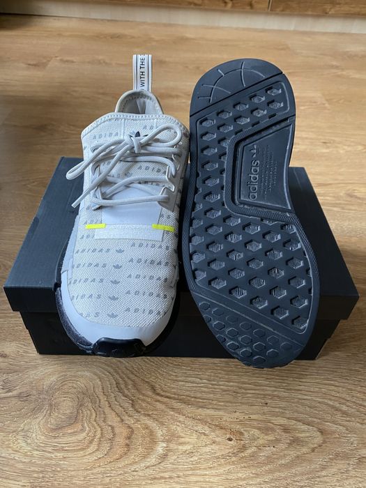 Adidas NMD_R1 J "White Team Solar Yellow"