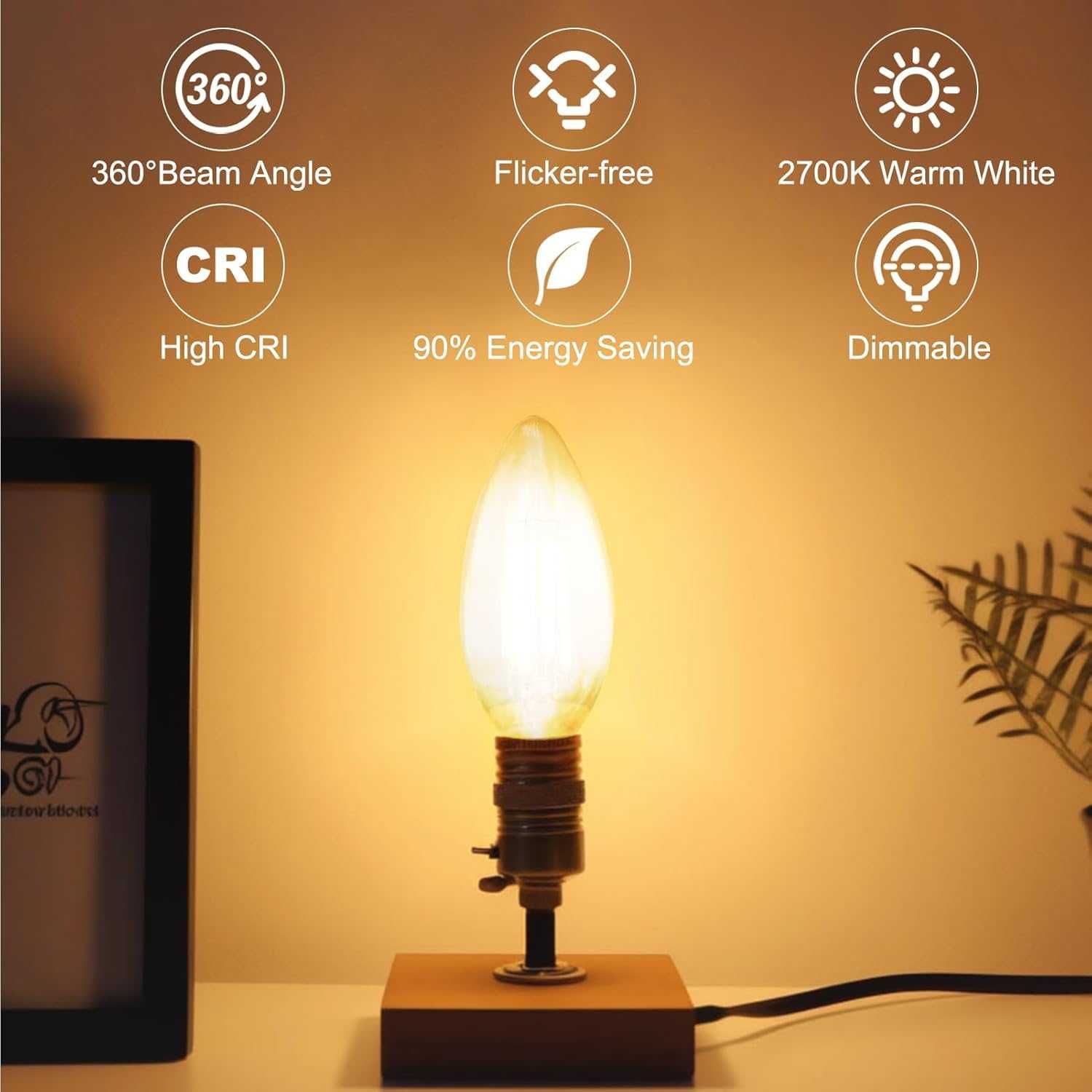 НОВ! Комплект 10 бр. LED крушки E14 4W, димиращи