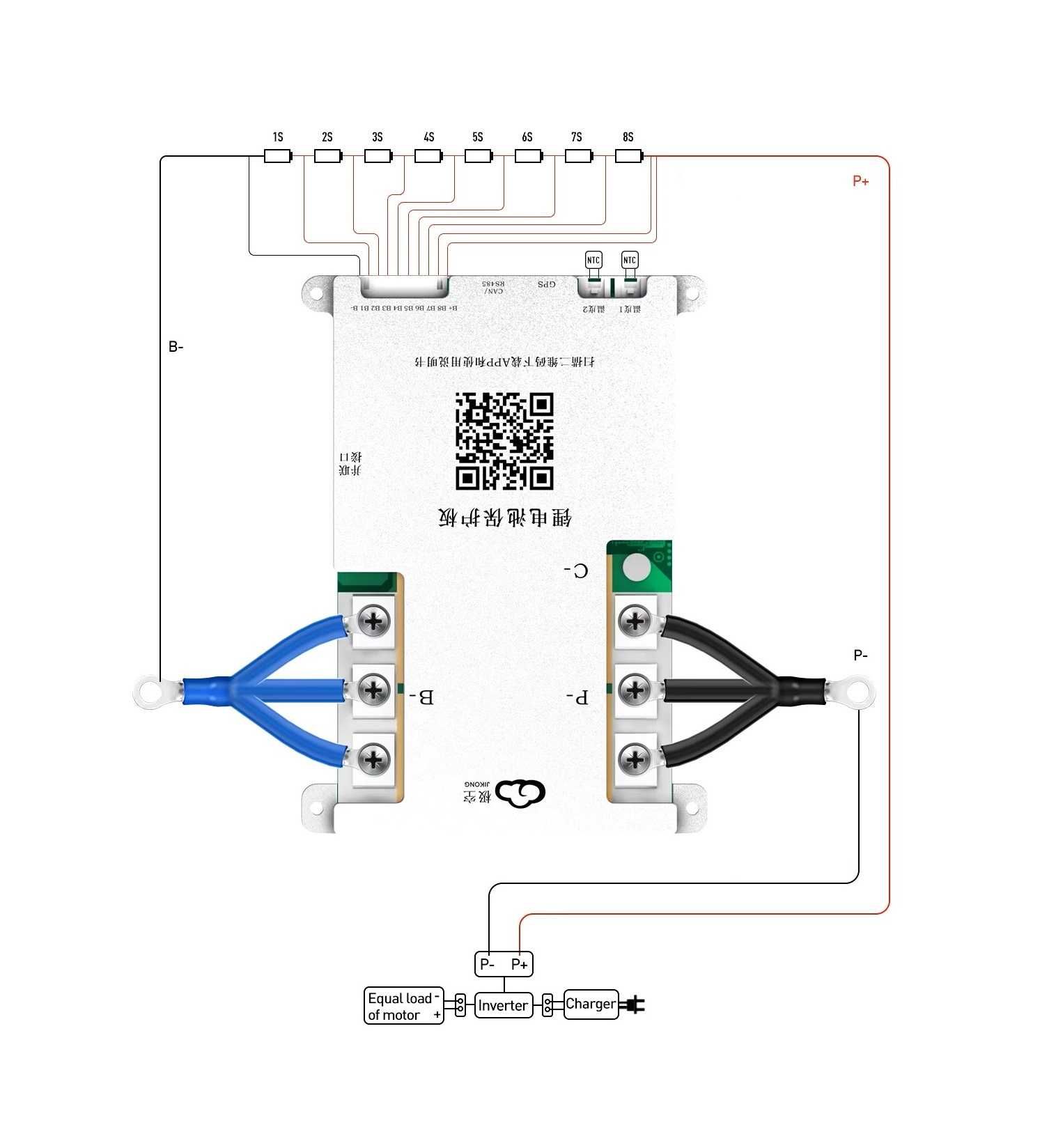 BMS Lifepo4 JK-B2A8S20P 200A balansare activa 2A 4-8S