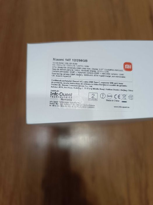 Xiaomi 14T , 12GB, 256Gb, Titan Black, Sigilat