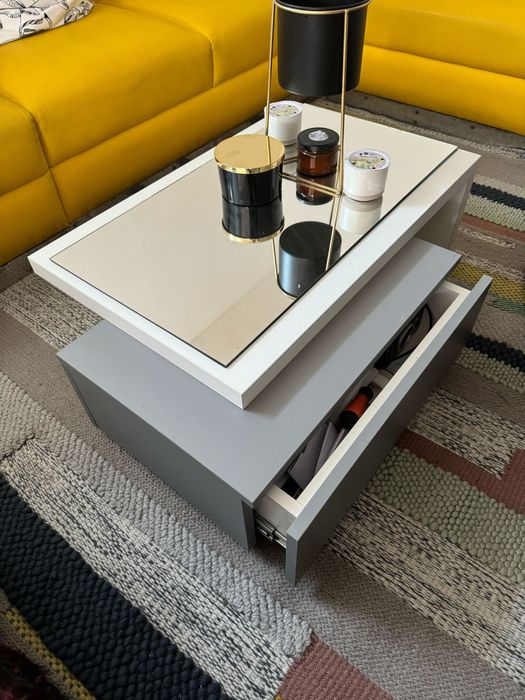 Mobilier living gri 275.5 cm cu masuta