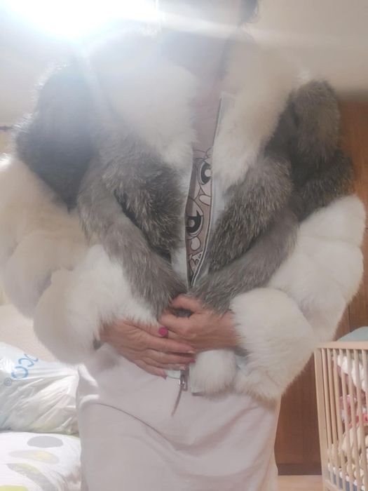 Палто  естествен пух