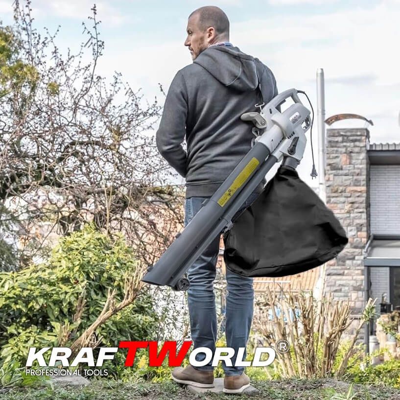 Електрически листосъбирач KraftWorld 3000W с три функции и Подарък – в