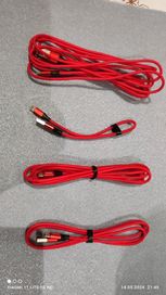 4 броя плетени кабели с еднаква букса