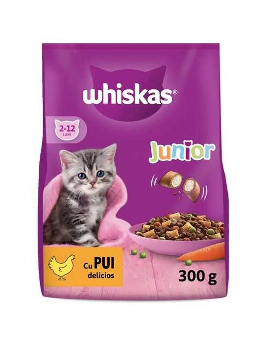 Hrana uscata Whiskas cu pui pentru pisici junioare 300 g