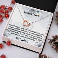 Colier pentru Nora, Argint + Zirconia, Card cu mesaj emotionant